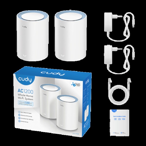 CUDY M1200 (2-Pack) AC1200 Wi-Fi Mesh Solutio