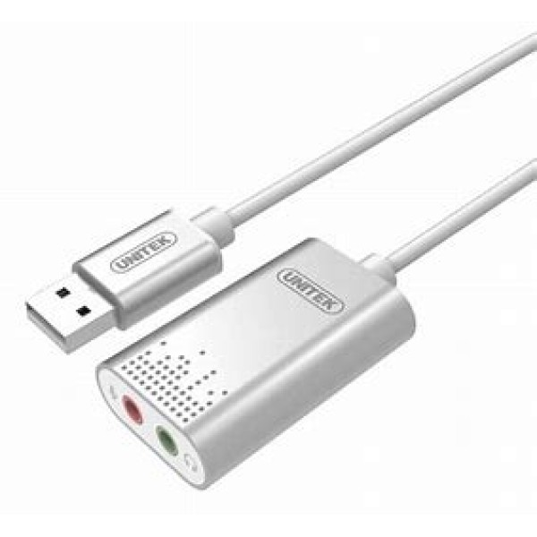 გადამყვანი Y-247A, UNITEK USB to Stereo   mic Audio Adapter, Silver