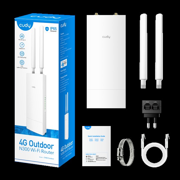 CUDY LT400 Outdoor_EU Outdoor 4G LTE Cat 4 N300 Wi-Fi Router