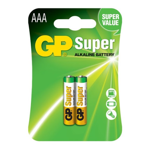 შეკვრა ელმენტების 2-ცალიანი GPPCA24AS012 GP24A-2UE2 SUPER ALKALINE battery 1,5V (AAA) GP 48911990000